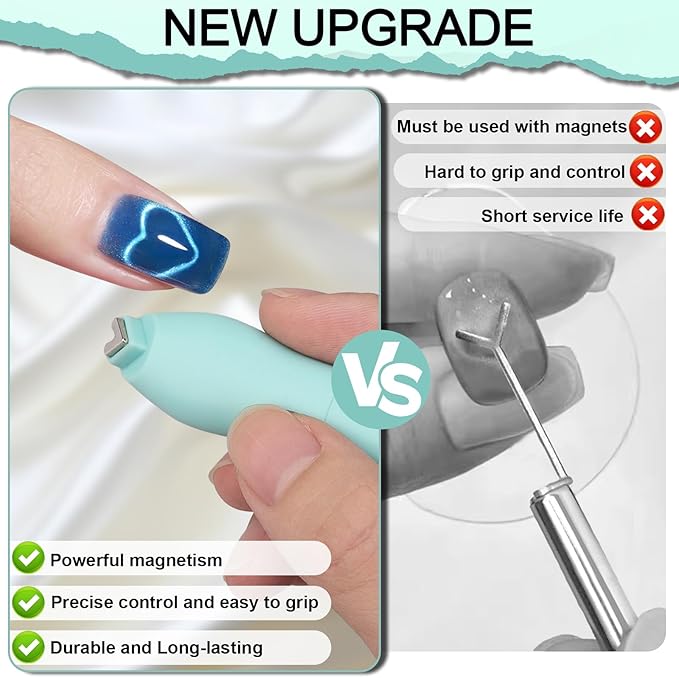 Cat Eye Magnet Set, 3 in 1 Heart Magnet for Cat Eye Gel Polish, 6 in 1 Cat Eye Nail Magnet for Beginners and Pros, Multifunctional Nail Magnet Tool for Nail Art DIY at Home (Black)