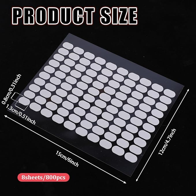 800 Pcs False Tip Double Sided Adhesive Tapes, Nail Adhesive Tabs for Press on Nails Pre-Cut Nail Display Strips for Nail Art Holder Nail Art Display Tapes for Manicure