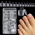 AddFavor 240pcs Toe Nail Tips Matte Soft Gel Toenail Tips Full Cover Square Acrylic Artificial False Fake Toe Nails Tips for Salon and Home Foot Pedicure Manicure