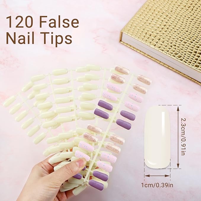 Segbeauty 120 Nail Color Chart Display, Nail Polish Organizer Colors Display Book with 120 Replacement Tips, Salon Nails Sample Chart Tool Swatches Stick Fingernail Supplies Art DIY Showing Shelf