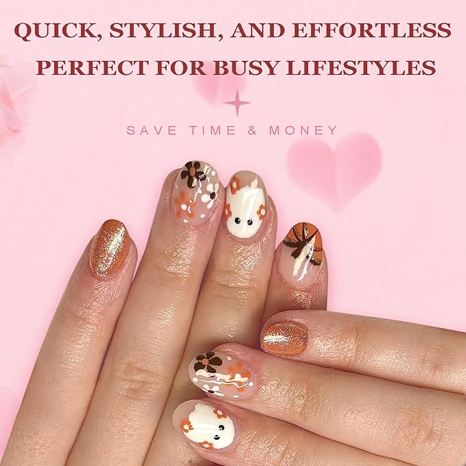 AddFavor Oval Press on Nails Short, 576pcs Oval Fake Nails Full Cover Glossy Short Nails Press on Acrylic False Nail Tips 24 Colors for Women