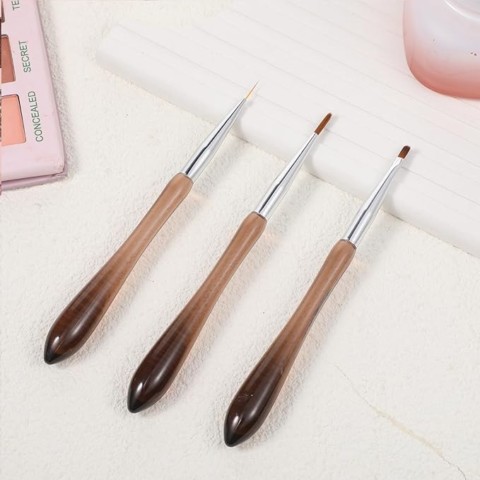 2PCS Nail Art Brushes, Flowers Drawing Pen Versatile Nail Drawing Pen NailTools Dual End NailPen Brush Acrylic Round Flat Painting for Petals Leaves and Intricate Art Designs