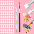 300-Piece White Cube Nail Sponges for Ombre, 1 Silver Metal Clip Pens for Grabbing Nail Art Sponge, 1 Ombre Nail Brush for Nail Art