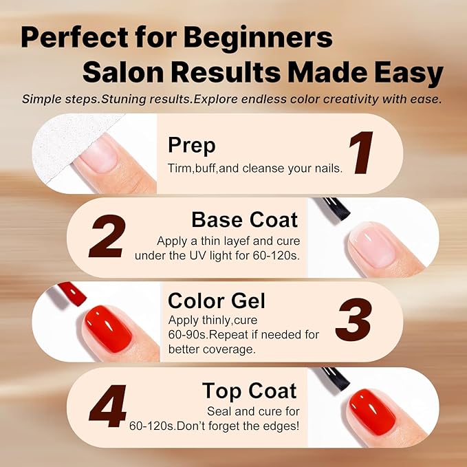JR Light Brown Gel Nail Polish Set, 16ml Full Size Bottle 6 Colors Brown 9D Cateye Glitter Nail Gel Polish Gift Soak Off Led Nail Art Kit Salon DIY Colorful Bottle G