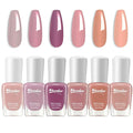 Nude Nail Polish Set, Quick Dry Fingernail Polish 6 Classic Nude Colors Collection, Nude Pink, No UV Light Needed, Long Lasting for Nail Art Design at Home DIY