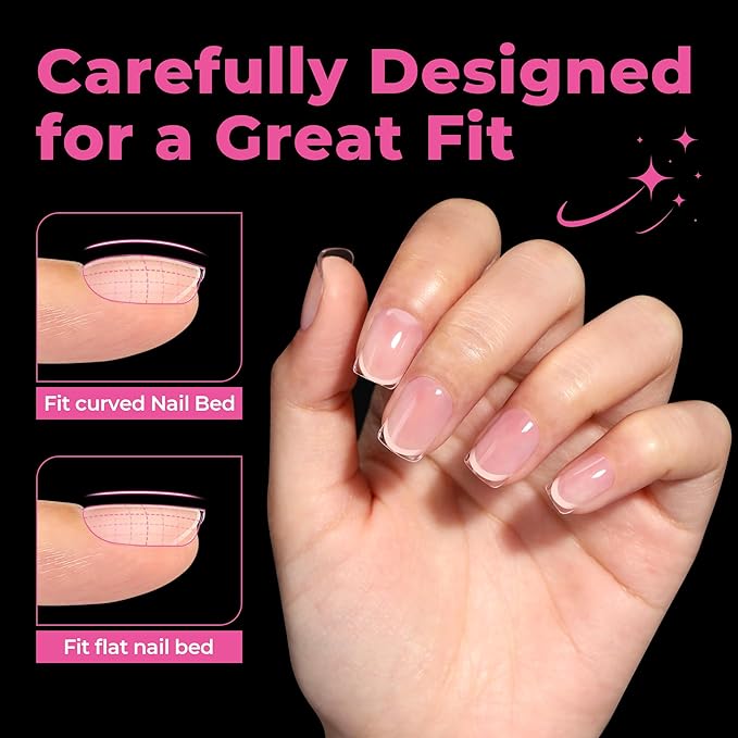 UNA GELLA Extra Short Square Nail Tips XS Short Square Gel Tips 216pcs Press On Nails Full Cover 12 Sizes Clear Fake Nails Extension for Home DIY Nail Salon Soft Gel Tips