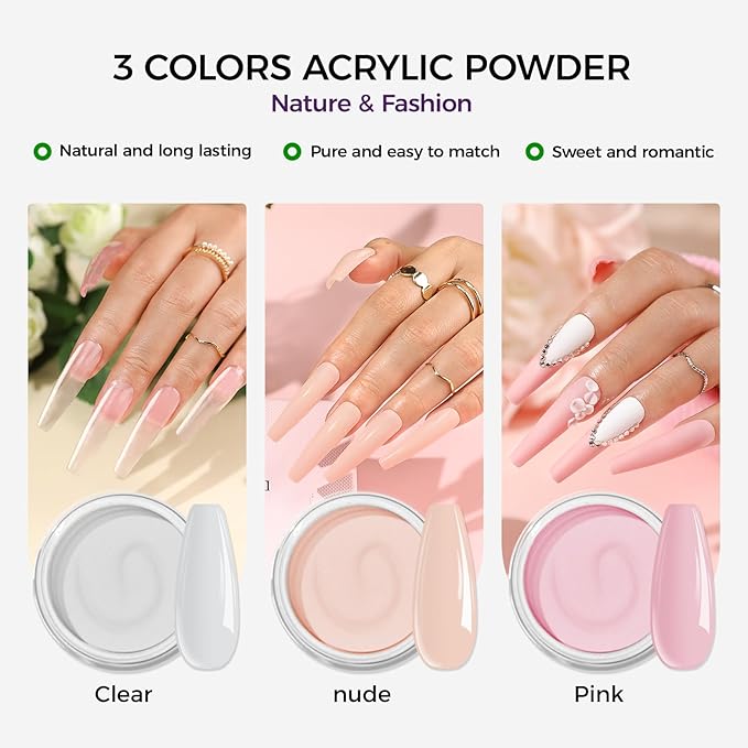 Professional Acrylic Nail Kit: Acrylic Set for Beginners with Everything for Nail Extensions