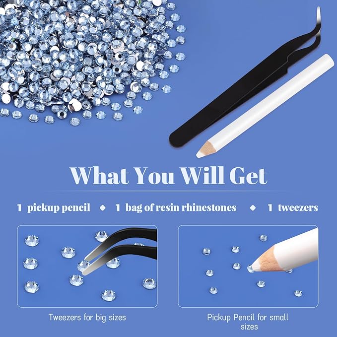 8000PCS 3mm Resin Rhinestones in Bulk (Light Blue), Bedazzling Flatback Crystals Rhinestones for Crafting DIY Nail Decoration, Gems Diomand Charms for Tumbler Shoes Clothing Fabric