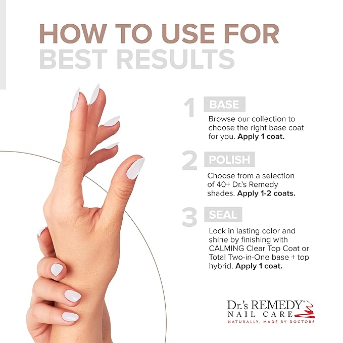 Dr’s Remedy Enriched Nail Polish: Non Toxic, All Natural, and Organic - Doctor Formulated: Strengthens, Restores, Heals, and Protects '24-Free' - CLASSIC Cloud