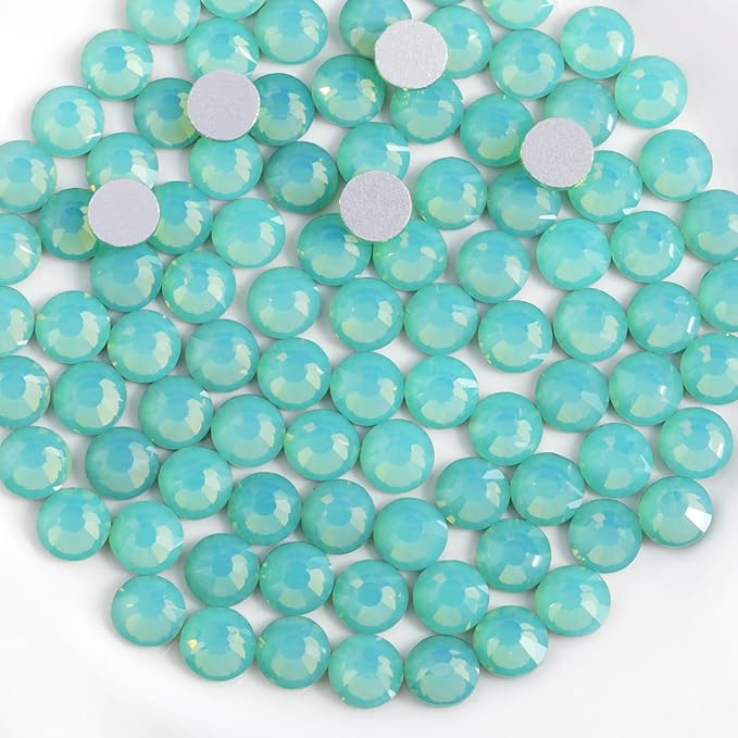 Beadsland 1440pcs Flat Back Crystal Rhinestones Round Gems for Nail Art and Craft Glue Fix, Pacific Opal, SS8, 2.3-2.5mm
