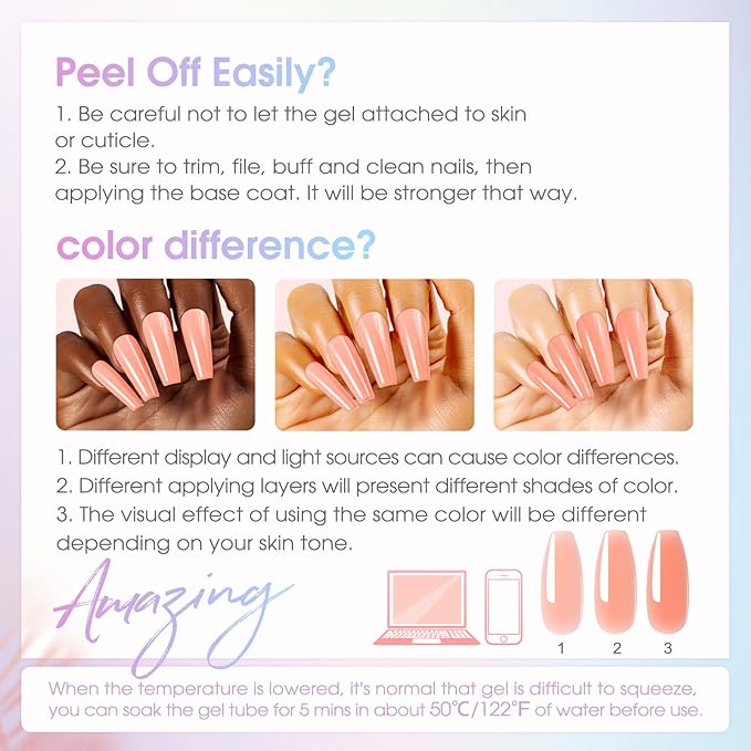 ROSALIND Poly Nail Gel Kit -38 Classic Colors +72 Nail Art Accessories kit Clear Nude Christmas Poly Nails Gel Kit Starter Kit with Mini UV Lamp Slip Solution Basic Tools for Beginners with Everything