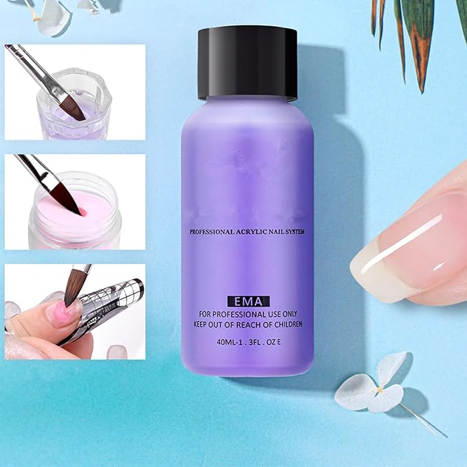 Warm Girl 2pcs Acrylic Monomer Liquid Nail Liquid Acrylic Liquid For Acrylic Nail Extension 3D Nail Art (40ml/1.35FL.OZ)