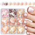 216PC Ombre Press on Toenails for Women Fake Toe nail Press ons Acrylic Toe Press on Nails Set, Ombre Press on Toe Nails Press on Fake Toenails Press ons Acrylic Toe Nail Tips Kit&Glue Tab-A