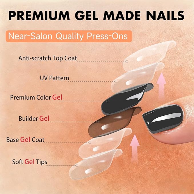 Chrome Dark Black Press on Nails Short Square, Glazed Short Fake Nails with Sparkle Mirror Design, Shiny Glitter Glue on Nails with Glue, Cute Gel Nail Press ons for Fingernail 30 Pcs