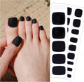 DANNI & TONI Semi Cured Gel Toenail Strips Matte Black (Black Velvet) Solid Color Glazed Gel Pedi Wraps 37 Stickers