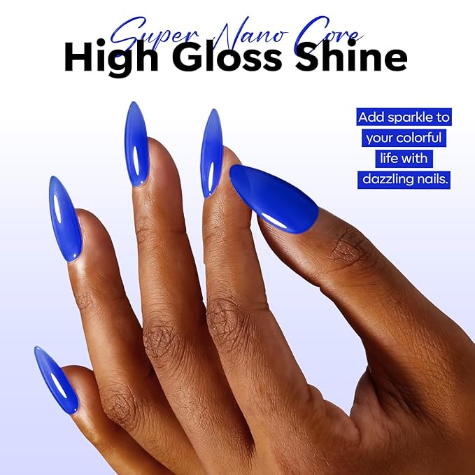 modelones Blue Gel Nail Polish Jelly Translucent Gel Polish Deep Blue Sheer Nails Soak Off LED Nail Lamp Nail Manicure 15 ML