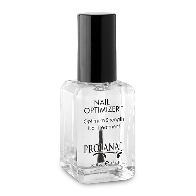 Prolana Nail Optimizer, Extra Strong Strengthener Base Coat for Weak and Damaged Nails, Nail Growth & Prevents Nails from Peeling, Stops Slipts, Chips & Strengthens, 0.5 oz