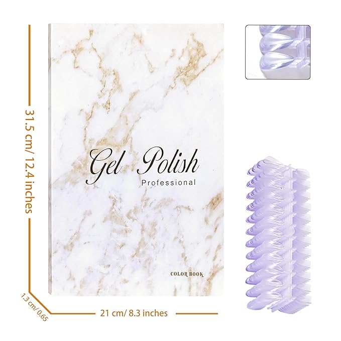 Acycoin2A 160 Nail Color Display Book Chart with 240 Nail Tips UV Gel Polish Color Card Board (A)