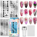 PH PandaHall 3pcs Orchids Nail Stamping Plates Flower Theme Nail Art Stencils Floral Leaf Manicure Art Templates Plants Leaves Nails Design Stamp for Women Manicures Salon DIY Printing Designs