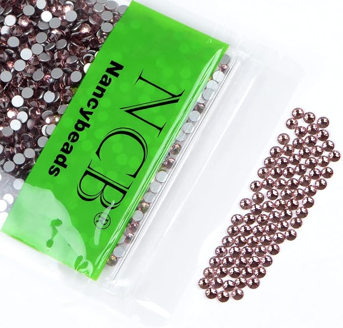 NCB 2880pcs Non Hotfix Flatback Crystals Rhinestones Round Glass Diamonds Charms Gems Stones Beads 3D for Nails Art Craft Jewels Accessories Phone Shoes Decorations (Lt. Amethyst SS16 4.0mm 2880pcs)