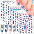 12 Sheets Blue Monster Nail Stickers Decals 3D Cartoon Pink Blue Animal Self Adhesive Nail Design Stickers Supply Cute Blue Animal Flowers Heart Nail Decals for Women Girls and Kids DIY Manicure