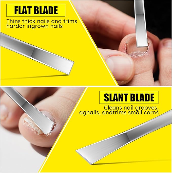 Pedicure Knife Set, 4PCS Professional Pedicure Tools for Feet, Ingrown Toenail Removal Blades Kit, Stainless Steel Corn Removers, Foot Scraper, Callus Shaver Foot Blades, Dead Skin Removal