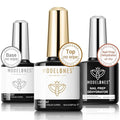 modelones Gel Base and Top Coat with Nail Dehydrator Set No Wipe Diamond Super Shiny Top Coat Nail Art Prep Kit