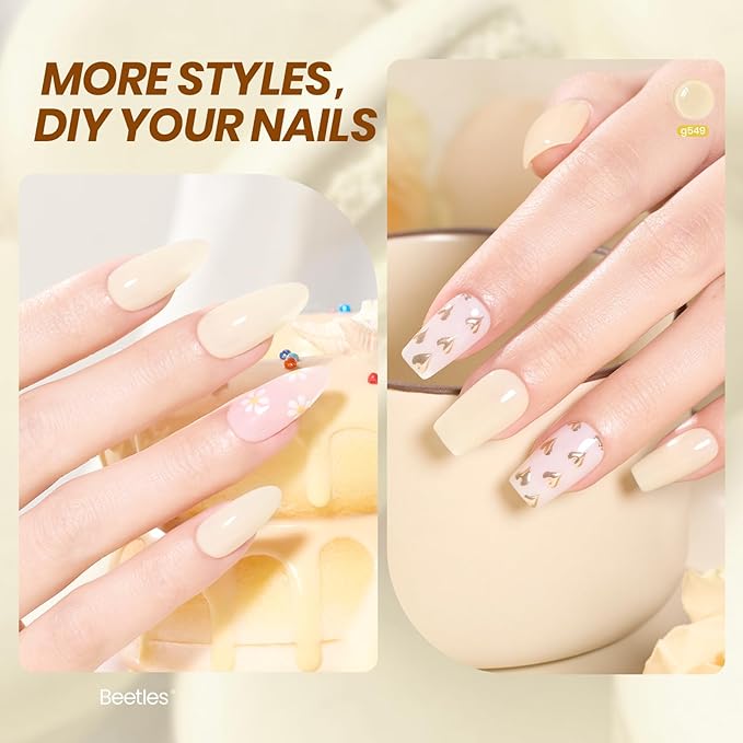 Beetles Butter Veil Yellow Jelly Gel Nail Polish - 15ML Butter Yellow Gel Nail Polish Base Color Nail Concealer Sheer Translucent Effect Soak Off UV DIY Nail Art Manicure Gift for Women