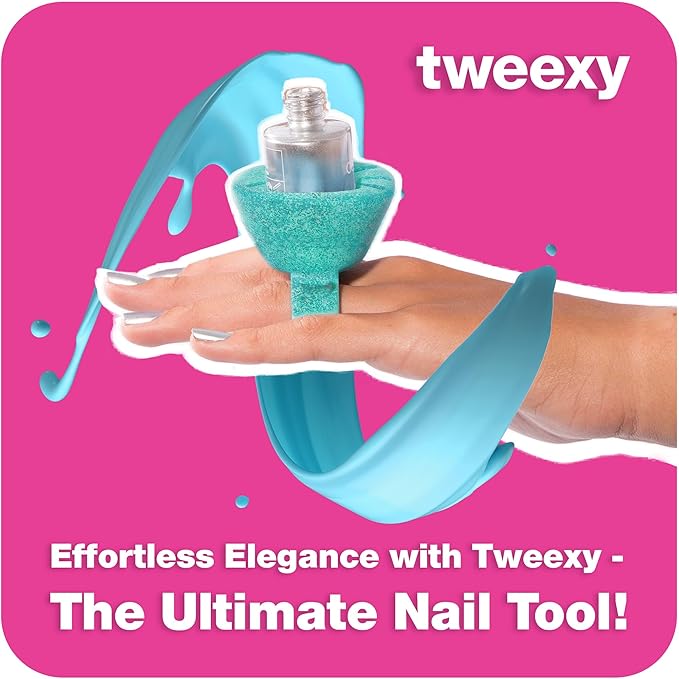 tweexy Wearable Nail Polish Holder Ring - Ideal Gift for Teenage Girls - Nail Polish Holder Stand for Manicure & Pedicure, Fingernail Painting - Nail Polish Accessories (Mermaid Sparkle)