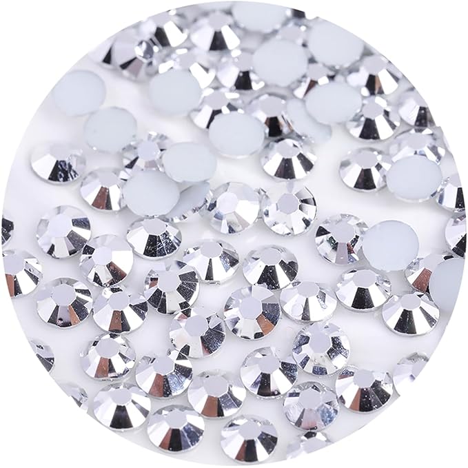 2250 Pcs SS16 4mm Flatback Rhinestones for Nails Art Crafts Glitter Round Gems Crystals DIY Clothes Shoes（Silver)