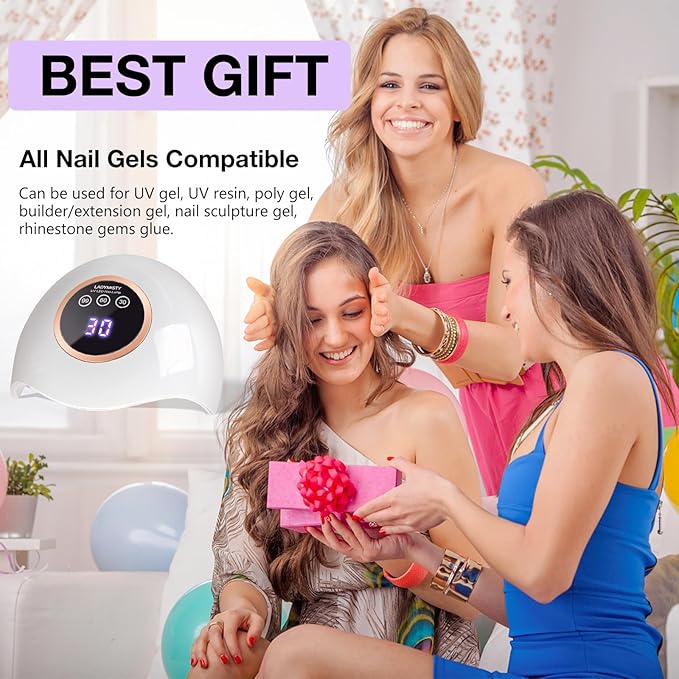 72W UV LED Nail Lamp, 2026 New Upgrade UV Light for Gel Nails with 18 Beads, 3 Timer Nail Dryer, LCD Display, Auto Sensor, Professional Nail Lamps for Gel Polish – Best Gifts, White Lamp