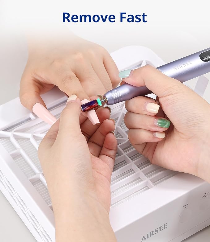 AIRSEE Tungsten Carbide Acrylic Nail Drill Bit Super Cut Bit Efile Electric File Machine Head Tip for Manicure Polishing Art Remove Gel Professional 3/32" Beginner Safety Crystal Top Barrel Coarse