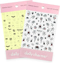 Daily Charme Haunting Halloween Sticker Bundle Luminous Halloween Nail Art Stickers Decals Glow in The Dark Nail Stickers for Women Girl Self-Adhesive DIY Manicure Sticker Nail Accessories