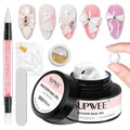 3D Sculpting Gel for Nail Art, 60g Large Capacity Pearl White Hard Solid Builder Gel for Nails Art Non-Sticky Hand for Carving Extension with Chrome Powder Home DIY Manicure