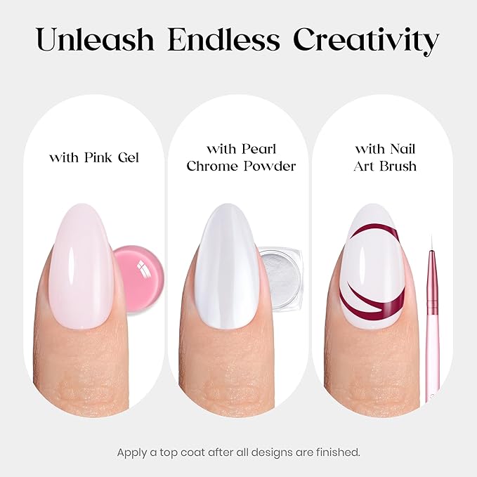 Beetles Natural Milky White Nail Tips | 160PCS, 16 Sizes Short Oval Nail Tips | Pre-Colored Full Cover Soft Nail Gel Fake Nails | Salon-Gel Look for DIY Manicure