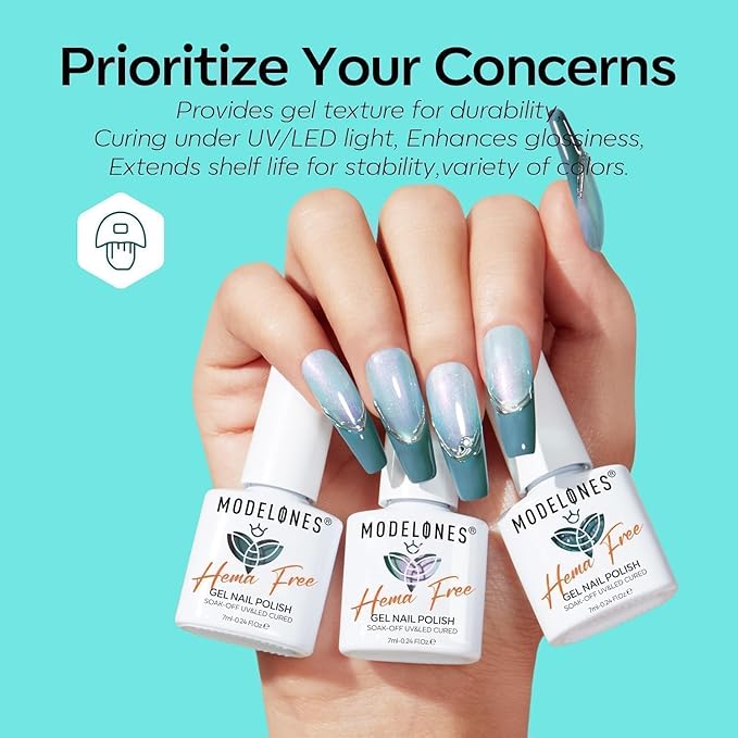 modelones Gel Nail Polish, 6 Colors Hema Free 9D Green Glass Cat Eye Sliver Green Glitter 2026 St Patricks Spring Nail Polish Kit with Magnet Soak Off LED Winter Cateye Nail Art Gel DIY Salon