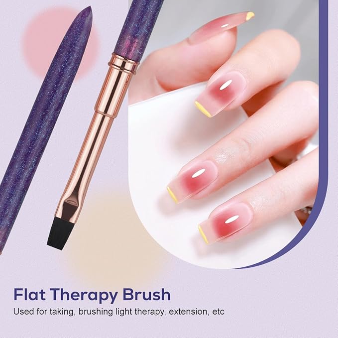 Nail Art Brushes Set Nail Art Design Pen Painting Tools with Nail Extension Gel Brush,Nail Polish Brush, Builder Nail Gel Brush, Nail Art Liner Brush for Salon Gift for Girls Women (Purple)