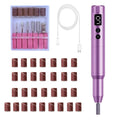 Nail Drill Kit Electric Rechargeable Set Cordless Nail Art Grinding Machine Compact Professional Nail File for Gel Manicure Pedicure Polishing Tool Household,Nail Removal Machine (Purple)