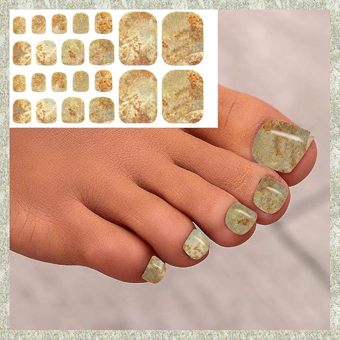 WOKOTO 20 Sheets Marble Toenail Stickers For Women, Gradient Toenail Nail Polish Strips Nails Kit With Nail File, Toe Nail Gel Polish Strips Stick On Nails Polish Stickers Full Nail Wraps For Toes