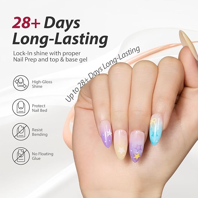 Makartt Pastel Gel Nail Polish Set 15ml One N'Done, 6 Colors Spring Summer Colorful Gel Polish Kit Soak Off Blue Green Yellow Purple Pink, Salon-Grade UV Nail Art DIY Salon Home - Summer Spritz