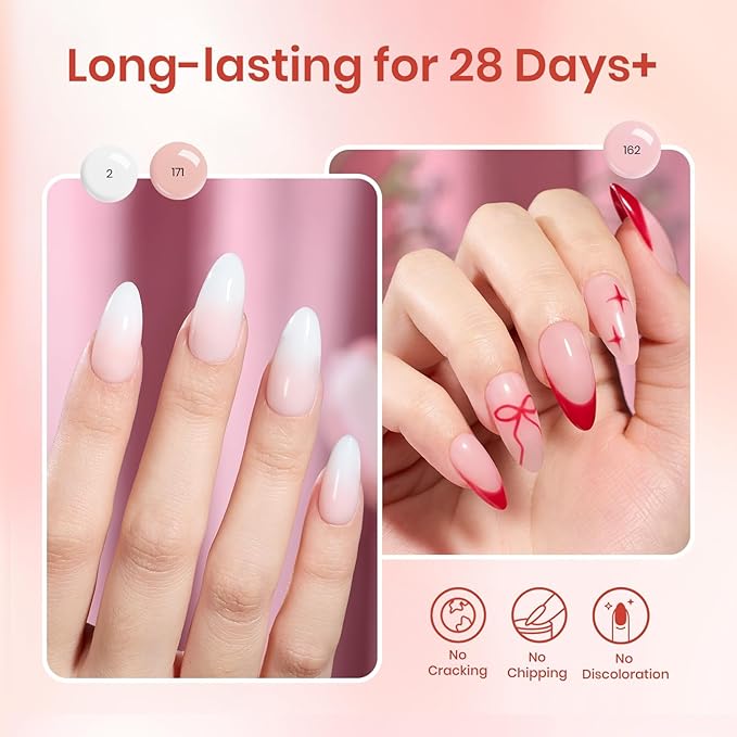 Beetles Poly Nail Gel 30g 6 Colors Murmur Gauze Builder Nail Extension Enhancement Gel for Beginner & Professional Long-Lasting and Easy to Use Supplies Gift for Women Girls