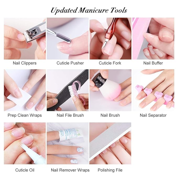 Vishine 24 PCS Soak Off UV Gel Nail Polish Plain Range - 22 Color Gel Polish & No Wipe Base and Top Coat Starter Set 02