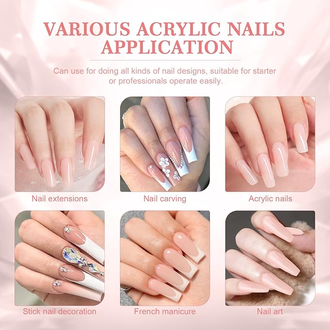 SAVILAND Nudes Acrylic Nail Powder ：5.29OZ Large Capacity Acrylic Powder for Salon Effect Acrylic Extension 3D Nail Carving French Manicure Long-Lasting No Nail Lamp Needed