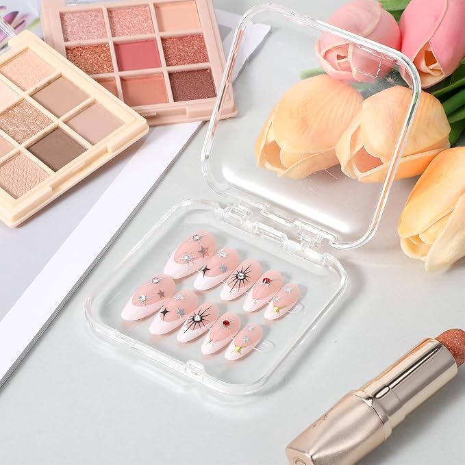 4 Rolls Double Sided Tape For Press On Nails Adhesive Strong Sticky Nail Art Tapes For Nail Packaging Waterproof Removable Traceless Clear Mounting Tape For Salon Nail Tips Designs Showcase