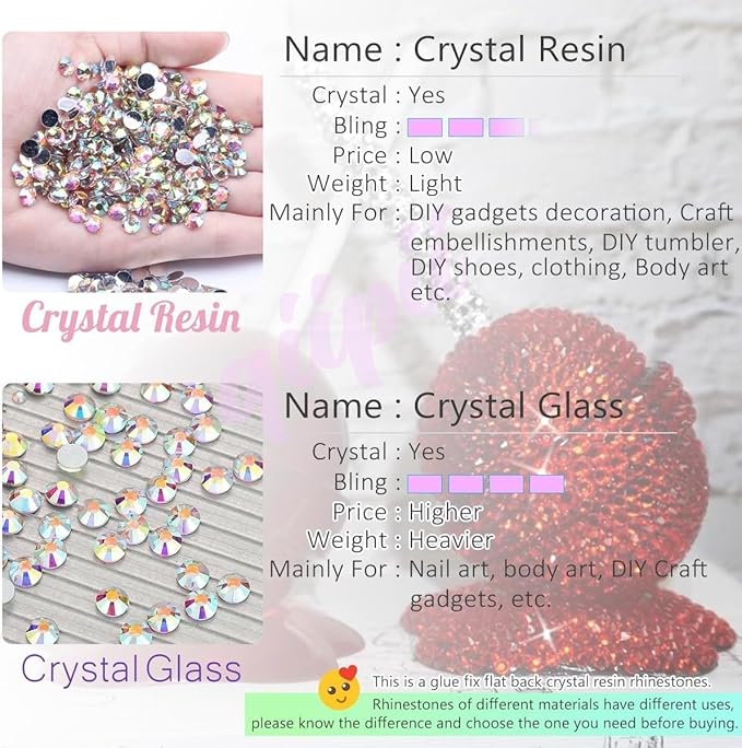 Rose Pink Crystal Resin Rhinestones w B7000 Glue for Bedazzling Crafting Hot Pink Flatback Stones 2mm-6mm Rose Red Diamonds Gems Bedazzler Kit for Nails Face Eyes Makeup Tumblers Bottles Crafts