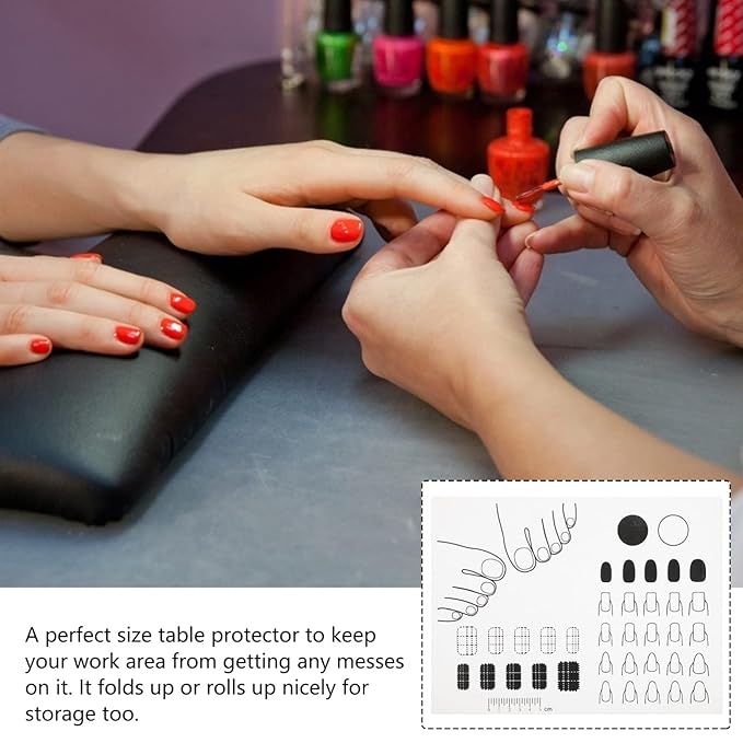 Silicone Nail Mat Acrylic Nail Training Mat Polish Practice Pad Stamping Plate Sticker Trainer Guide Table Cover Palette Tool for Polish Coloring