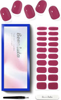 Semi Cured Gel Nail Strips - UV Light Gel Nail Stickers - 20 Long Lasting Salon Quality Wraps (Prismatic Cherry Red)