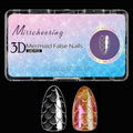 3D Diamond Shaped Polygel Nail, Extension Clear Full Cover False Nail Tips, Hybrid Gel Acrylic Nail, Diamond Fake Nails, 14 Sizes Building Artificial Press on Nail (Fish Scales 4, 140pcs)