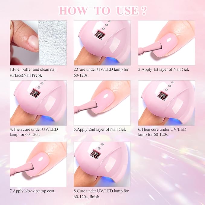 MTSSII Base Color Gel Nail Polish, 12 Colors Nude Pink Clear Gel Polish Peach Pink White Purple Nail Polish Neutral Sheer French Tip Base Colors Soak Off Nail Art Manicure DIY at Home Gift for Women