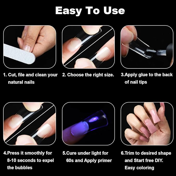 504Pcs Clear Duck Nail Tips Full Cover Long Duck Nails Tips Press On - 12 Sizes Acrylic Gel DIY Nail Extensions for Salon-Worthy Duck Shaped Manicures & Nail Art with Box